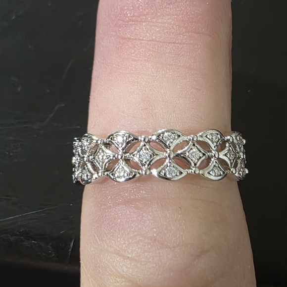 Moissanite Eternity Ring 925 Sterling, 1/3 Ct. Size 5